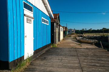 Fototapeta premium Site ostréicole, Fort Royer, Réserve naturelle maritime, Moêze Oléron, Ile d'Oléron, Charentes Maritimes, 17