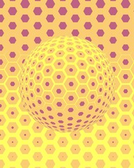 generated wavy bands and stripes in multi-coloured patterns on a bright yellow background