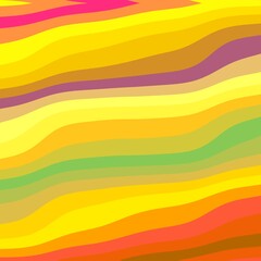 generated wavy bands and stripes in multi-coloured patterns on a bright yellow background