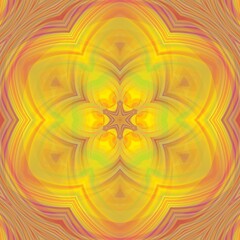 bright floral fantasy symmetric hexagonal kaleidoscopic design