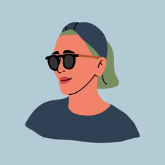 woman in sunglasses.  
