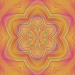 bright floral fantasy symmetric hexagonal kaleidoscopic design