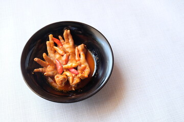 Chicken toes on the bowl