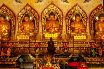 Fototapeta premium Buddhist statue inside a temple in Xi'an, China