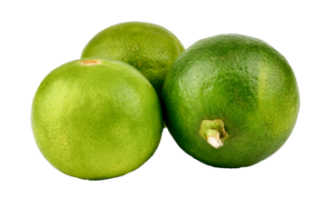 Ripe slice of green lime citrus fruit stand isolated on white background,element of food healthy nutrients and fruit healthy concept