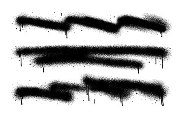 Painted spray elements. Grunge graffiti painted borders and shapes, dirty splatter street art strokes. Spray textured black lines vector illustration set. Graffiti art dirty, spot grunge splattered. © Very Well Studio