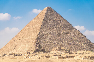 Obraz na płótnie Canvas Giza Plateau, Great Pyramid, Pyramid of Khafre, Menkaure, Sphinx, Egypt