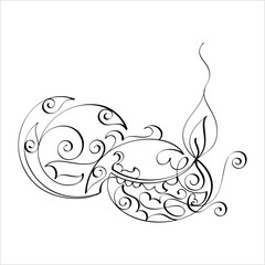 Diwali Diya Pen Ink Style M_2208005