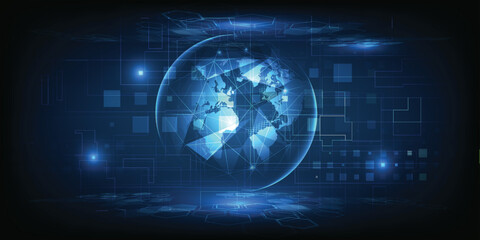 Vector illustrations of Digital communication innovation and technology .Futuristic digital technology design concepts.