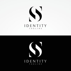 Fototapeta premium Logo design abstract template initial letter s element with geometry. Modern and minimalist artistic s symbol.