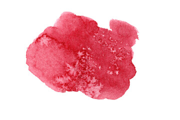 Abstract watercolor stain of red isolated on a white background.Design element for Christmas