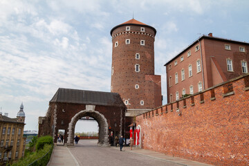 Sandomierz Tower (Baszta Sandomierska na Wawelu) and Bernardine Gate (Brama Bernardyńska) at the...