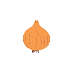 Onion. Flat simple design. Vector illustration of organic farm fresh vegetables. Isolated on white background.