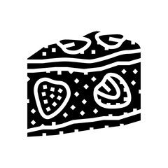 strawberry cake glyph icon vector. strawberry cake sign. isolated symbol illustration