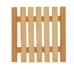 Square shape food coaster made of wood. Wooden pallets to place products