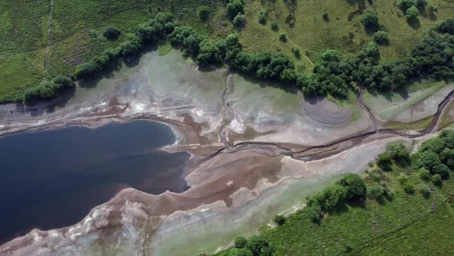 Low water levels in the Cray Reservoir..