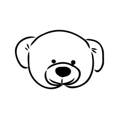 Hand drawn isolated Teddy bear. Doodle vector illustration