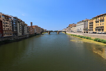 Obraz premium Scenic View of Ponte Santa Trinita over the Arno River, Florence, Italy.