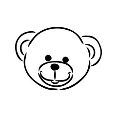 Hand drawn isolated Teddy bear. Doodle vector illustration