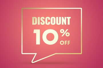 Image10 of a discount as a message on a pink background. Price labele sale promotion market. clearance shop
