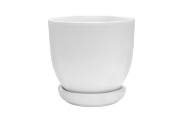 plant pots and saucers isolated on transparent background