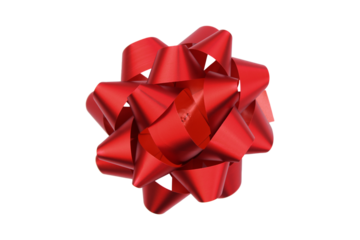red ribbon on isolated on transparent background