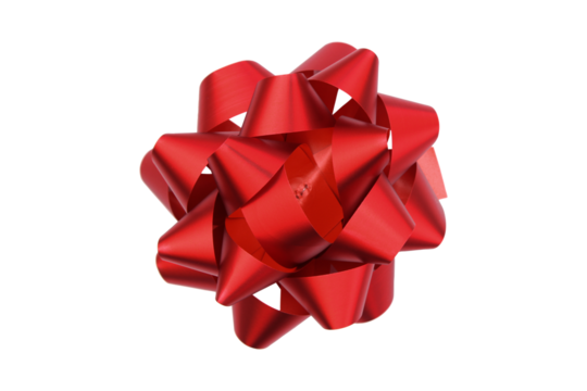 red ribbon on isolated on transparent background
