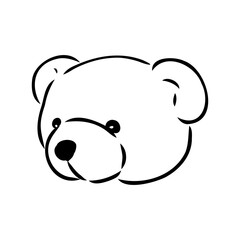 Hand drawn isolated Teddy bear. Doodle vector illustration