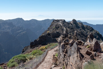 Fototapeta na wymiar Vistas desde la cima Roque de los muchahos, Islas canarias, La Palma 
