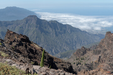 Vistas desde la cima Roque de los muchahos, Islas canarias, La Palma 