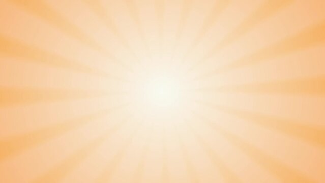The rise of the sun. Abstract vintage blured retro light orange sunrays dawn background. Vector starburst beam Motion graphic animation.