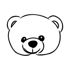Hand drawn isolated Teddy bear. Doodle vector illustration