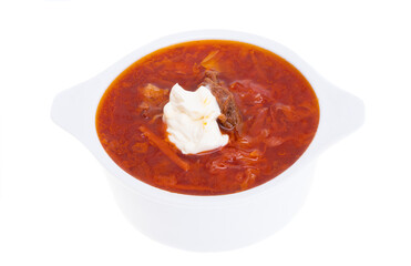 ukrainian borscht with sour cream