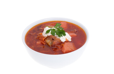 ukrainian borscht with sour cream