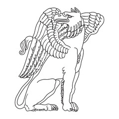 Heraldic griffin vector illustration