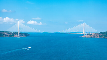Fototapeta na wymiar Yavuz Sultan Selim Bridge in Istanbul, front view