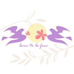 Vector illustration born to be free