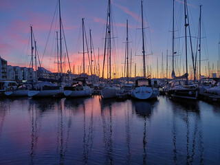 Yachts in a marina