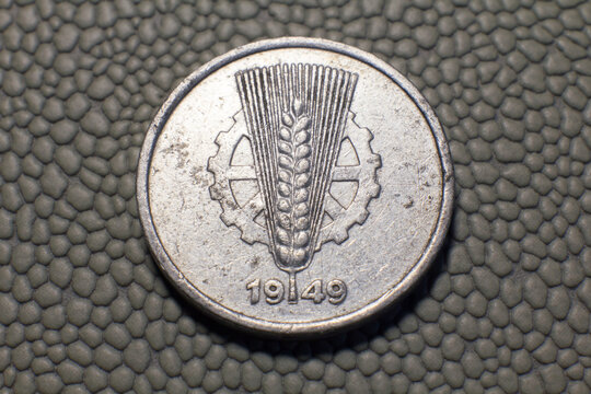 5 Pfennig Coin Close Up