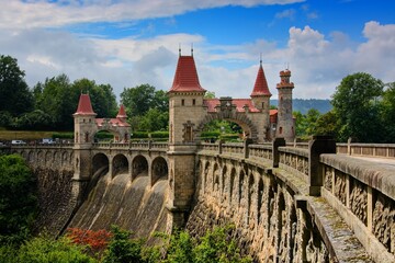 Fairytale dam reservoir in Czech Republic - Les království (the forest of the kingdom)