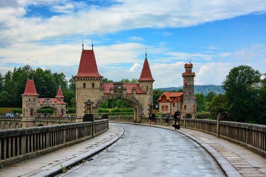 Fairytale dam reservoir in Czech Republic - Les kr&aacute;lovstv&iacute; (the forest of the kingdom)