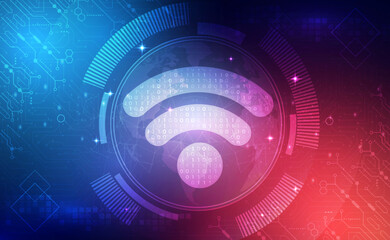 Digital technology and 4G 5G 6G network wireless internet Wi-fi connection, banner pink blue background, cyber future futuristic, abstract big data network connection access tech, illustration vector