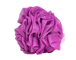 Puff shower bath sponge for care bathroom accessory isolated on the white background