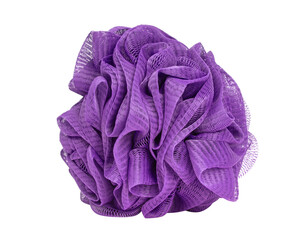 Puff shower bath sponge for care bathroom accessory isolated on the white background