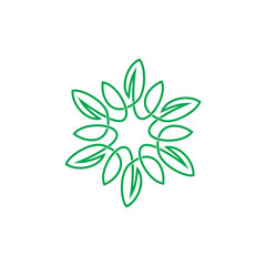 leaf flower logo vector