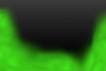 Dust green poisonous cloud with particles with dirt,cigarette smoke and smog. Realistic vector isolated on transparent background. Concept air pollution,big explosion.