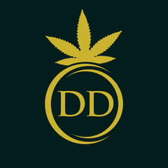 Letter DD Marijuana Logo. Cannabis Logo Sign For Therapy, Medical and Health Care