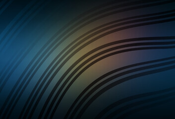 Dark Blue, Yellow vector background with curved lines.