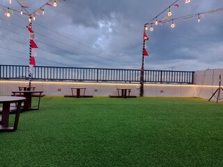 Rooftop cafe area