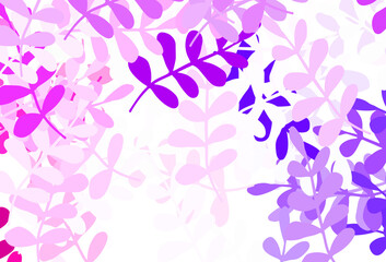 Fototapeta na wymiar Light Pink vector elegant background with leaves.